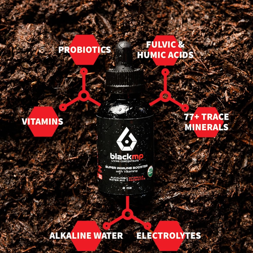 Super Immune Booster Drops with Vitamins- Pharmaceutical Grade Fulvic & Humic Acids & USDA Certified Organic Probiotics. Herstelt Gut Health, versterkt immuunsysteem & Bodily functies. - 2oz