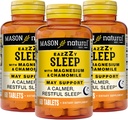 MASON NATURAL Eazzzy Tidur dengan Magnesium & Chamomile - Bantuan Tidur Natural, Mendukung Sebuah tidur Pulih Calmer, 60 Tablet (Paket 3)