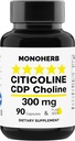 MONOHERB CDP Choline 300 mg kapsulako - 90 kapsula begetariar