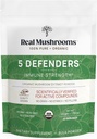 Real Houby 5 Defenders Houba Complex - Functional Houbičky Extract from Chaga, Shiitake, Maitake, Reishi, Turkey Tail Mushroom Blend for Wellness Support with Beta Glucans - 45 Servings