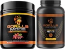 Gorilla Mind pred tréningom (Jahoda Kiwi) + Premium Wheey Protein (Čokolát) - Komplexný Stack pre napĺňanie maximálnych výsledkov