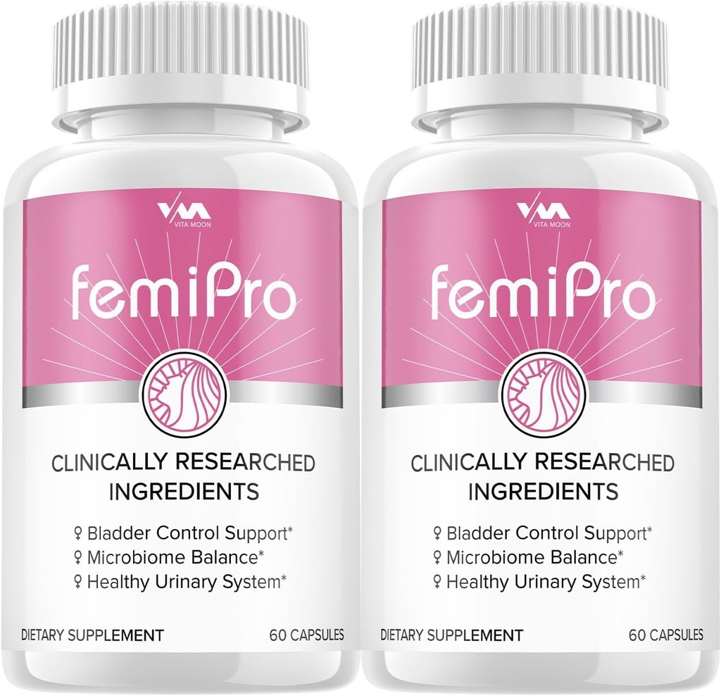 (2 Pack) Femi Pro Probiotyka - FemiPro Advanced Formula Bladder Control Support, Microbiome Balance, Zdrowy system moczowy, 120 Kapsułki