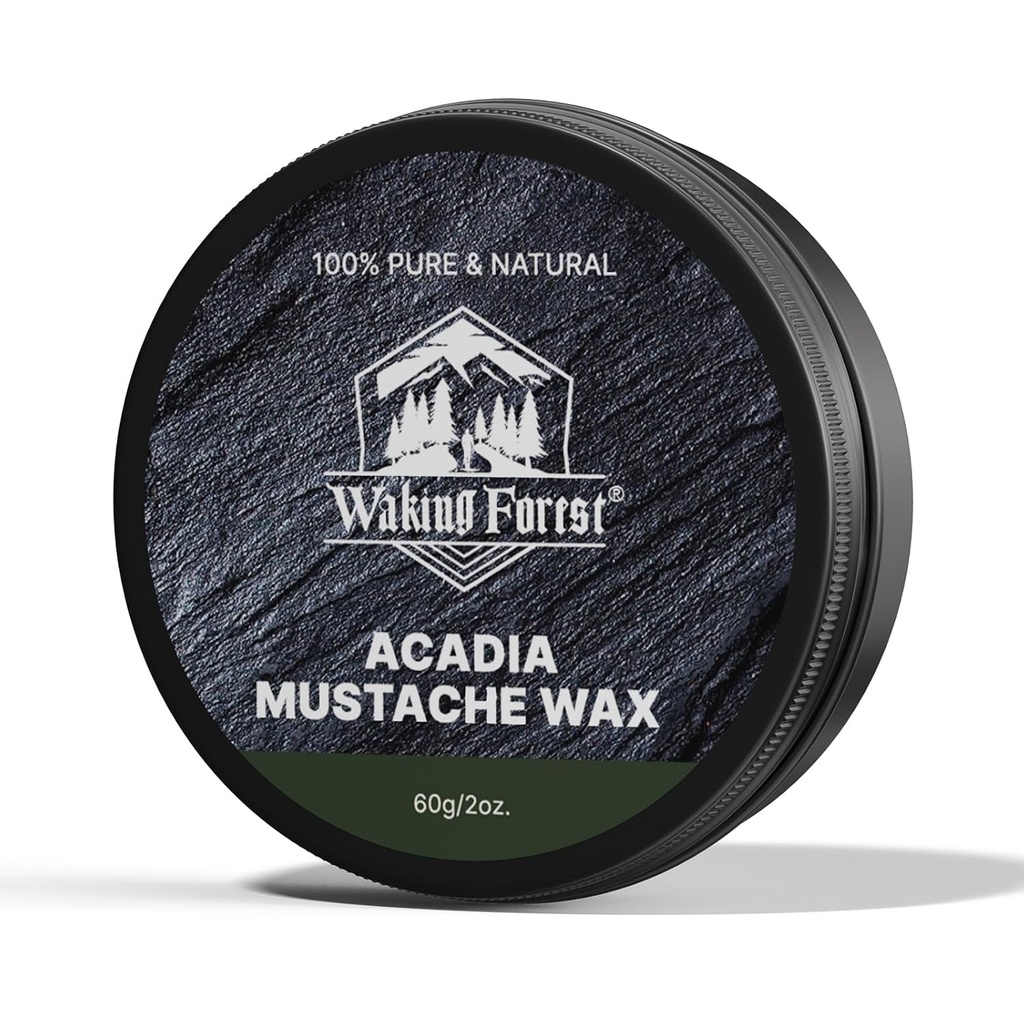 Waking Forest Mustache Wax for Men Strong Hold moustache wax Train Tame & Style Sandalwood Beard Wax for Men All Natural Ingredients 2oz, 1 Pack