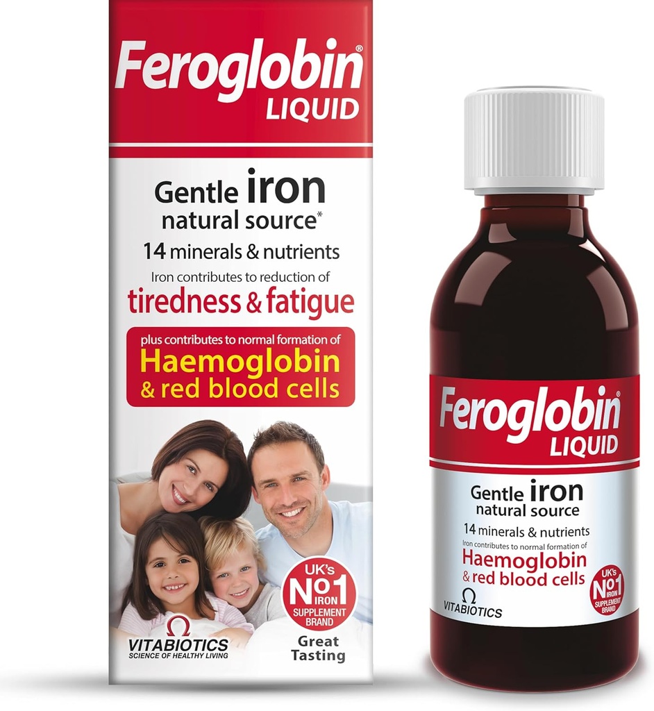 Feroglobin Gentle Iron and Nutrient Liquid - Reduce Tiredness and Fatigue | Maintain Health and Vitality | Natural Iron Source