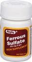 Rugby Ferrous Sulfate 325 mg tabletter - Järntillskott för kvinnor och män - 100 greve (1 Pack)