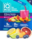 IQMIX Hydration Electrolyte Powder - 4-i-1 Formel för Hydration, Mental Clarity, Mood & Recovery - Sugar-Free, Keto Drink Mix med Magnesium L-Threonate & Lion's Mane - 8-Count Sampler (All Flavors)
