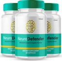 Neuro Defender Suplementos Cerebrais para Memória e Foco Cápsulas NeuroDefender Fórmula avançada Apoio à Saúde do Cérebro Comprimidos, Nootrópicos de Força Extra Neuro Defender Todas as Avaliações Naturais (3 Pacote)