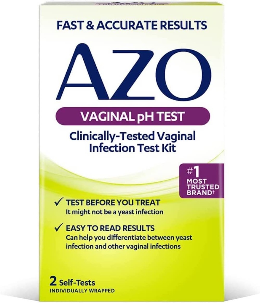 AZO Vaginal PH Teachy, Contactly-Testal Vagental Infirtution Cart, FSA/HSAA Eligable, friest & Access, from The # 1 Airginal Healal Heal Hard, 2 Selp-Tests