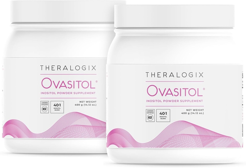Theragix Ovasitol Inositol Powder - 180-Day Supply - Myo-Inositol & D-Chiro Inositol for Hormone Balance & Ovarian Function Support* - NSF Certified, (360 Servings), 28,24 Ounce (Pack of 2)