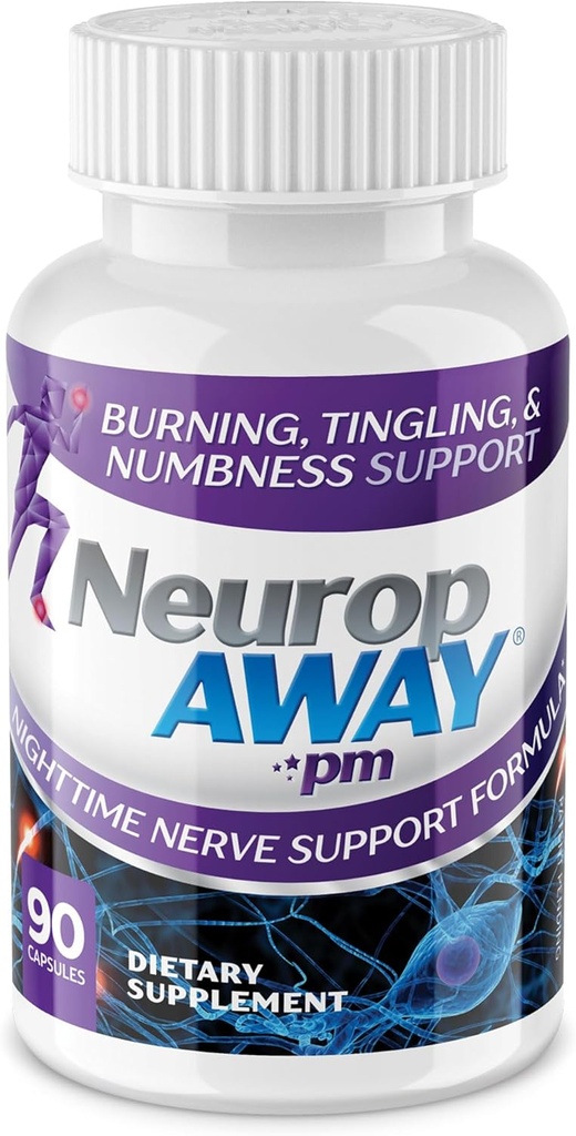 Neuropoaway Nerve Dukung PM, dengan R-Alpha Lipoic Acid untuk Membantu Menyediakan Relief Nerve di Little as 5 Days, Acetyl-L-Carnitine, Theanine, Melonulin, dan Methylcobalamin, 90 Capsules