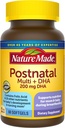 Nature Made Postnatal Multivitamin + DHA 200 mg, Μεταγεννητικές Βιταμίνες για Θηλασμό Moms & Babys, Βιταμίνες & Θρεπτικά συστατικά Περιλαμβάνουν τον σίδηρο, τη βιταμίνη D3, το ασβέστιο, το ιώδιο και άλλα 60 Softgels