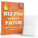 B12 Energy Patch – Methylcobalamin B12, Caffeine-Free, Pill-Free Patch for Daily Energy Support – 30-Day Supply