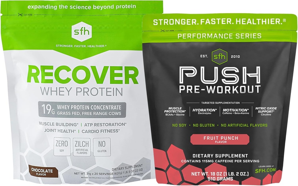 SFH Pre and Post Workout Bundle | Push Fruit Punch Bag + Recover Chocolate Bag