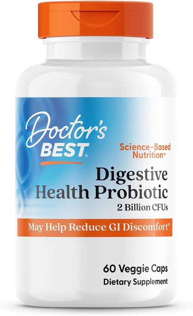 Doktor'un En İyi Digestive Health Probiyotik 2 Milyar Lactospore, Non-GMO, Vegan, Gluten Free, Soy Free, 60 Veggie Caps (DRB-00464)