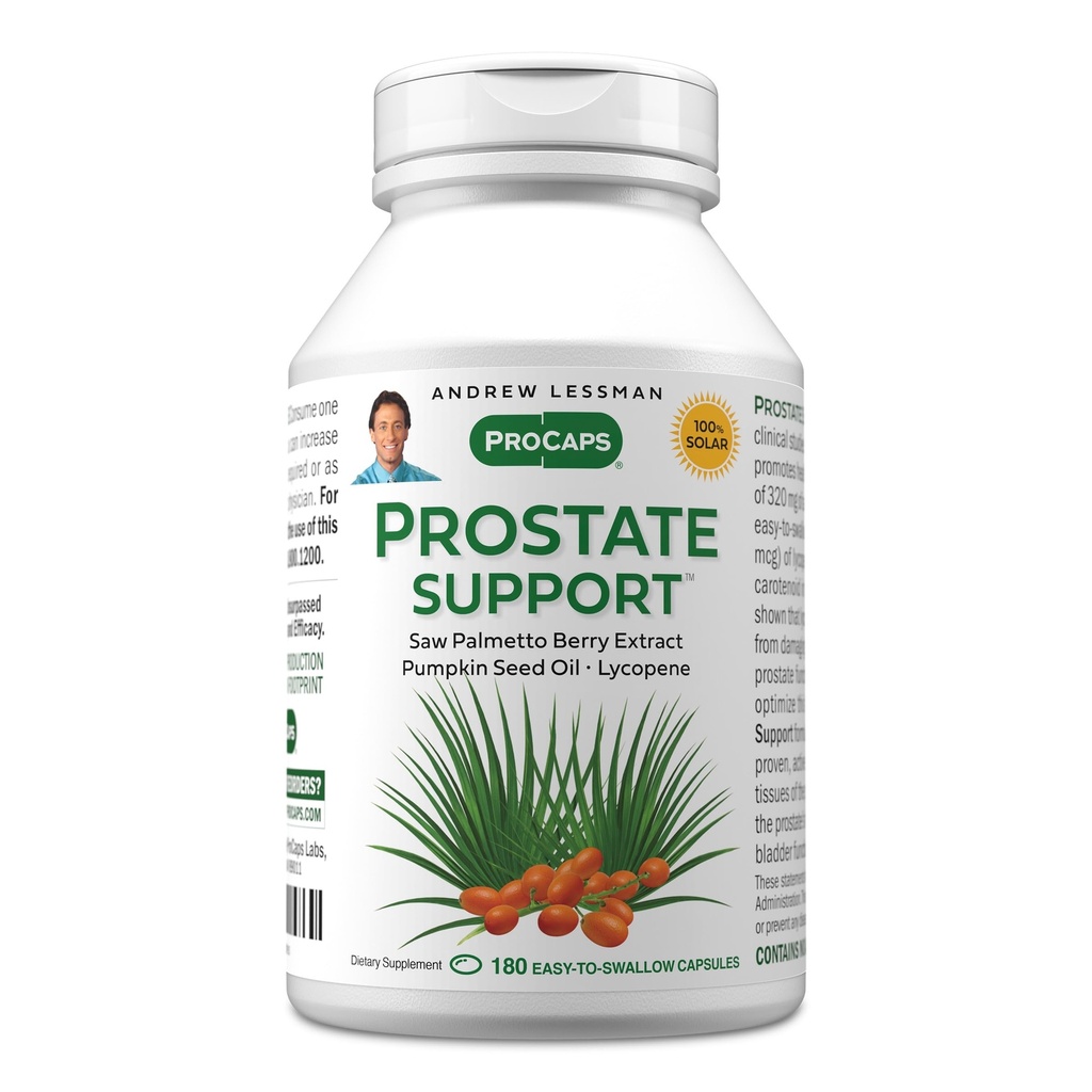 ANDREW LESSMAN Prostate Support Supplement for Men's Health, 180 Softgels, No Additives - Saw Palmetto for Men, Pumpkin Seed Oil, Lycopene, Omega-3 for Prostate Health, Urinary, Bladder Function