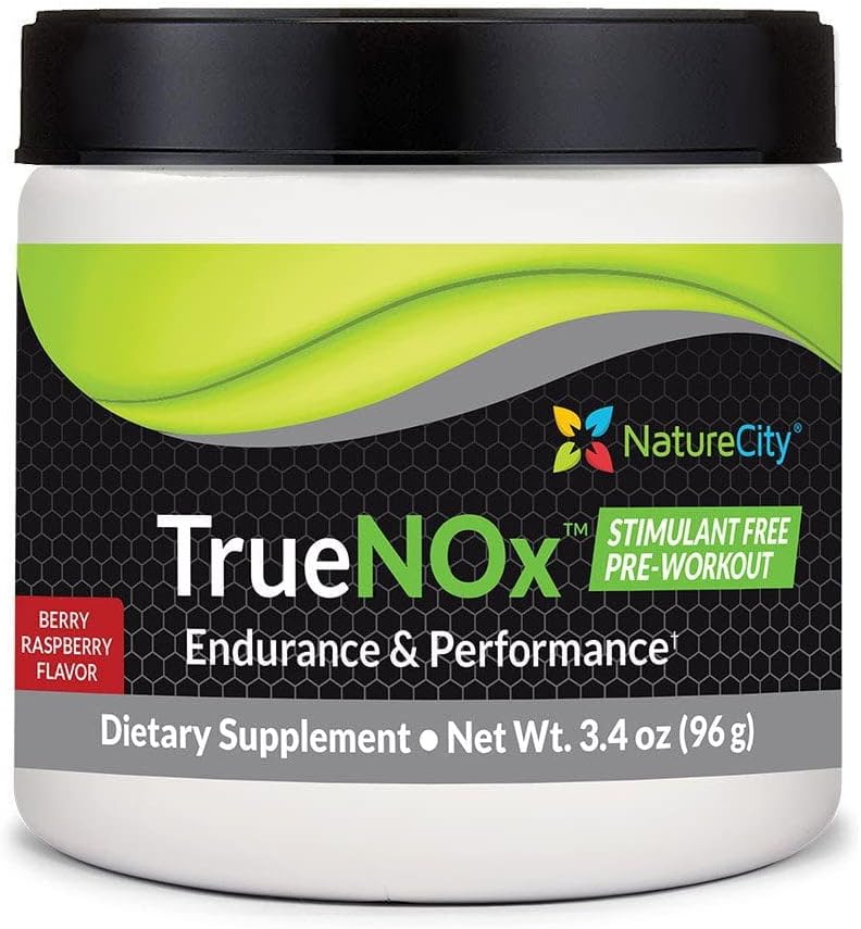NatureCity True-NOx Nitric Oxide Добавки за мъже и жени - Pre-Workout Booster Powder ft. Nitrosogine L-Arginine, Peak ATP, & Beetroot Juice Nitric Dusion Powder - Gluten Free, Keto, Non GMO