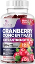 Cranberry Gummies - Urinary Tract Health Support Gummy - Cranberry Extract Supplement Helps Cleanse, Cran Berry Gummy Supplement With Vitamin C, Chewable Cran for Women and Men - 120 Gummies