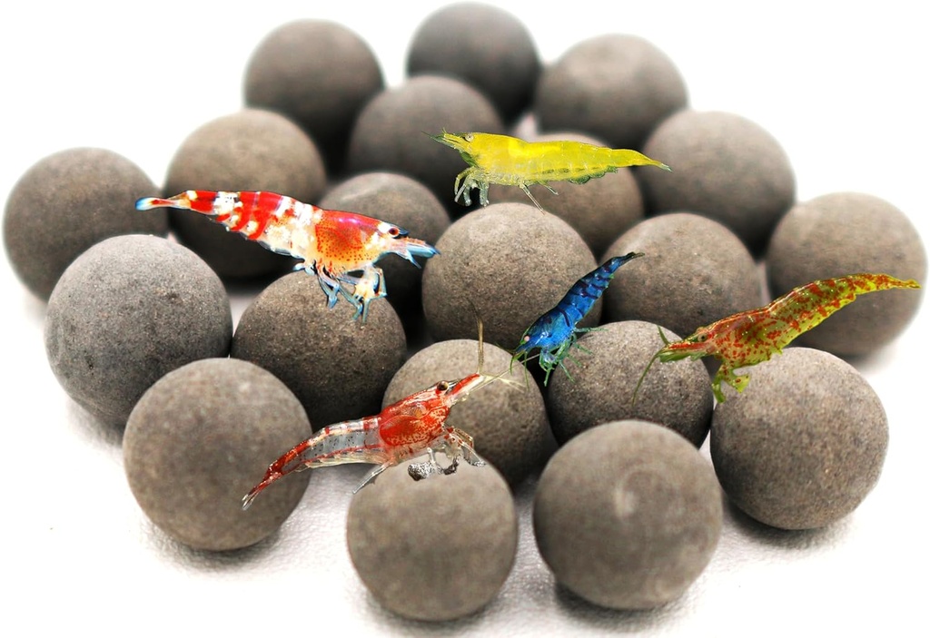 Awesome Industries Betta & Shrimp Tourmaline Mineral Balls Akvárium Vízkondicionáló Több mint 30 elem javítja a víz minőségét, pH egyensúly, egészség, szín és tenyésztés (20 Pack Regular)