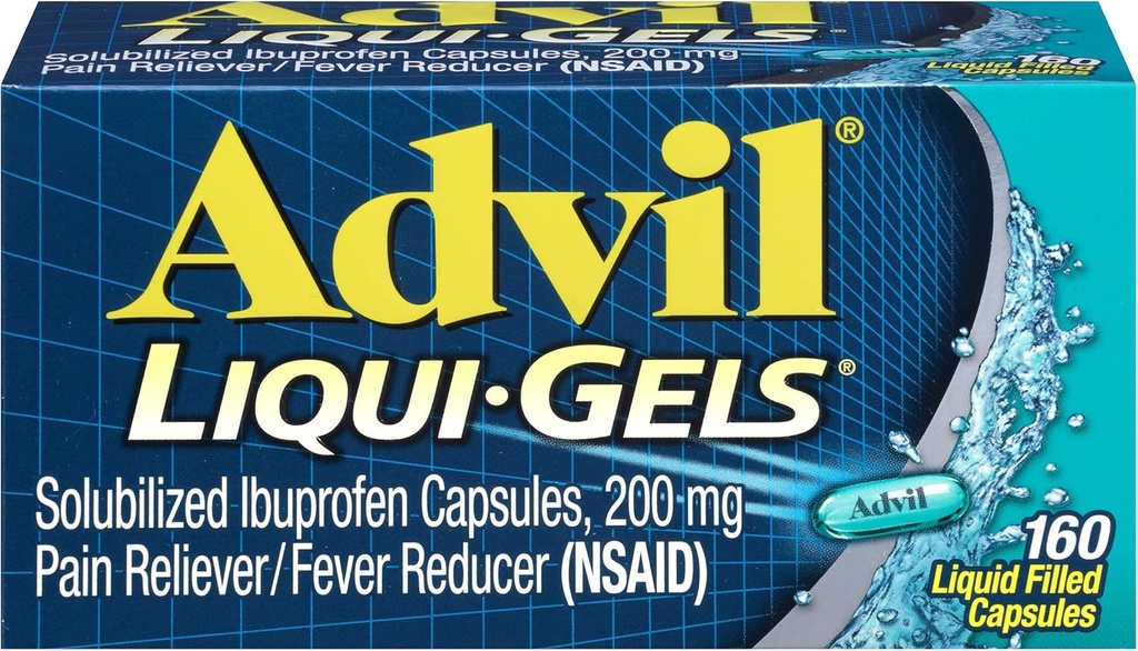 Advil Liqui-Gels 液态罐头,200毫克-160厘米,包装2