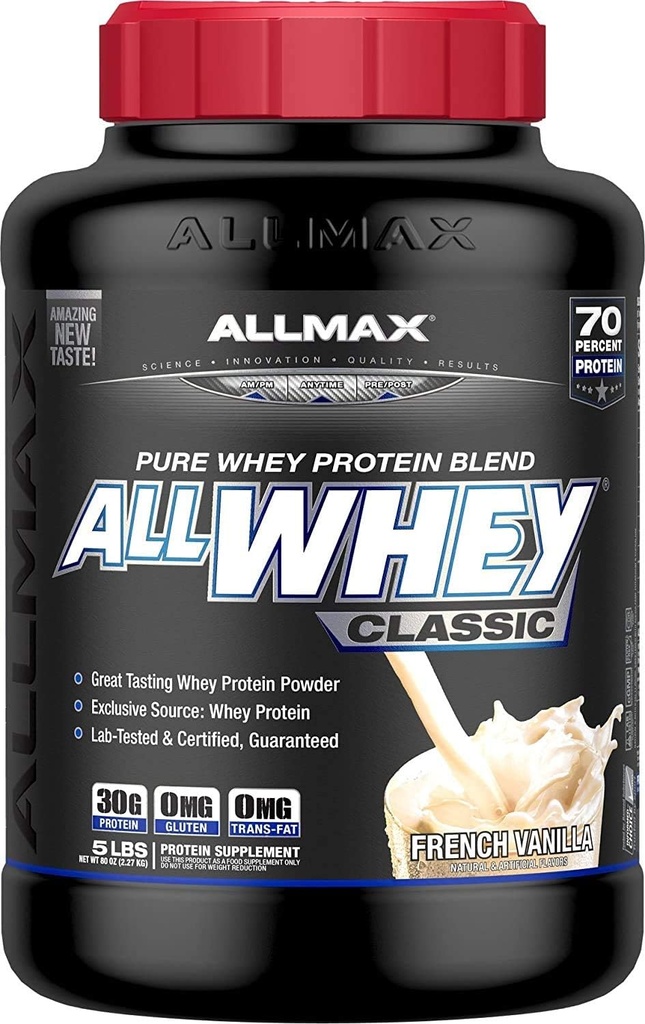 Bộ dinh dưỡng AllWhey cổ điển Whey Protein, Vanilla, 5 lbs
