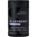 Sports Research® Elderberry Immune Support with Zinc, Ginger, Vitamin C & D3 - Vegan Friendly · Non-GMO · Gluten Free - 60 Veggie Capsules
