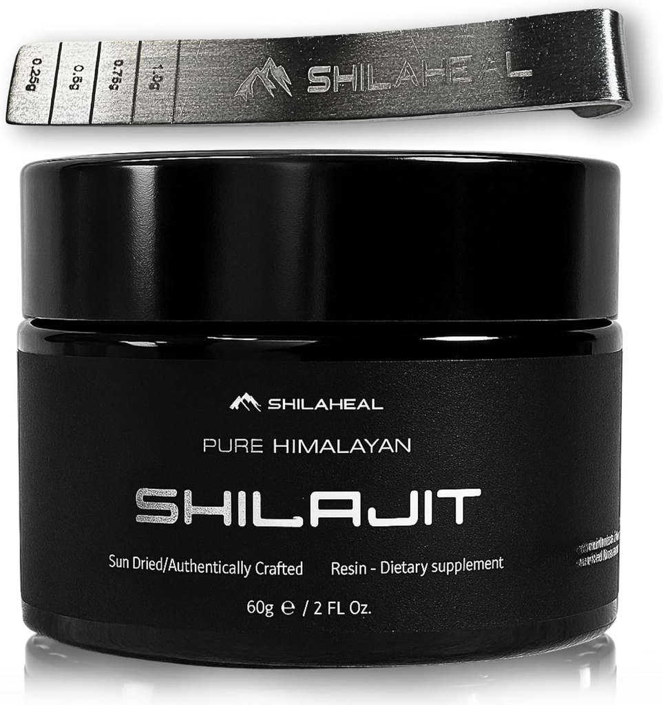 Shilajit Authentic Himalayan Shilajit vaik meestele ja naistele, kõrge Fulvic Acid, Energy & Stamina, Immune Support, 85+ Trace Minerals, Lab Tested Organic Shilajit Vasin, 100% Natural, 60 Grams