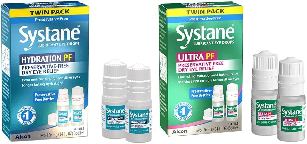 Systane Hydration Multi-Dose Preservative-Free Eye Drops Dry Eye Free Pack (2x10ml) və Ultra Multi-Dose Preservative-Free Eye Drops Twin Pack (2x10ml)
