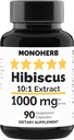 MONOHERB Hibiscus Extract 1000 mg - 90 Vegetariánských tobolek