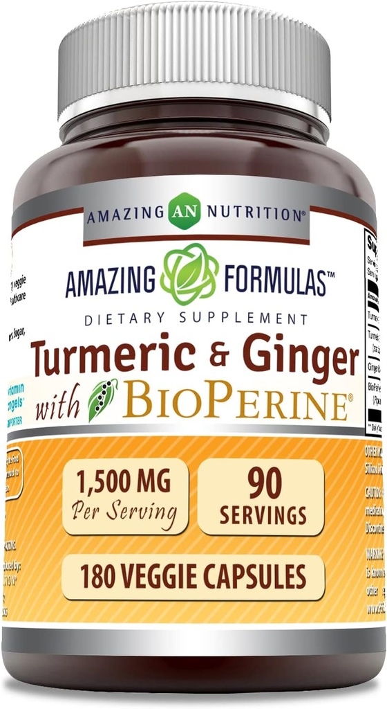 Amazing Formula Turmeric Curcumin & Inkivääri BioPerine Supplement 