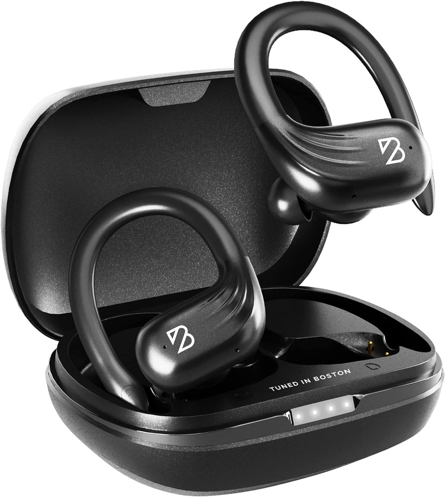 Back Bay Audio Runner 60 Drahtlose Laufgeräte, 80 Hour Long Battery Life Over The Ear mit Ohrhaken, Wrap Around Earphones Wireless Bluetooth Earbuds mit Mikrofon, Kopfhörer in Ohr Kopfhörer