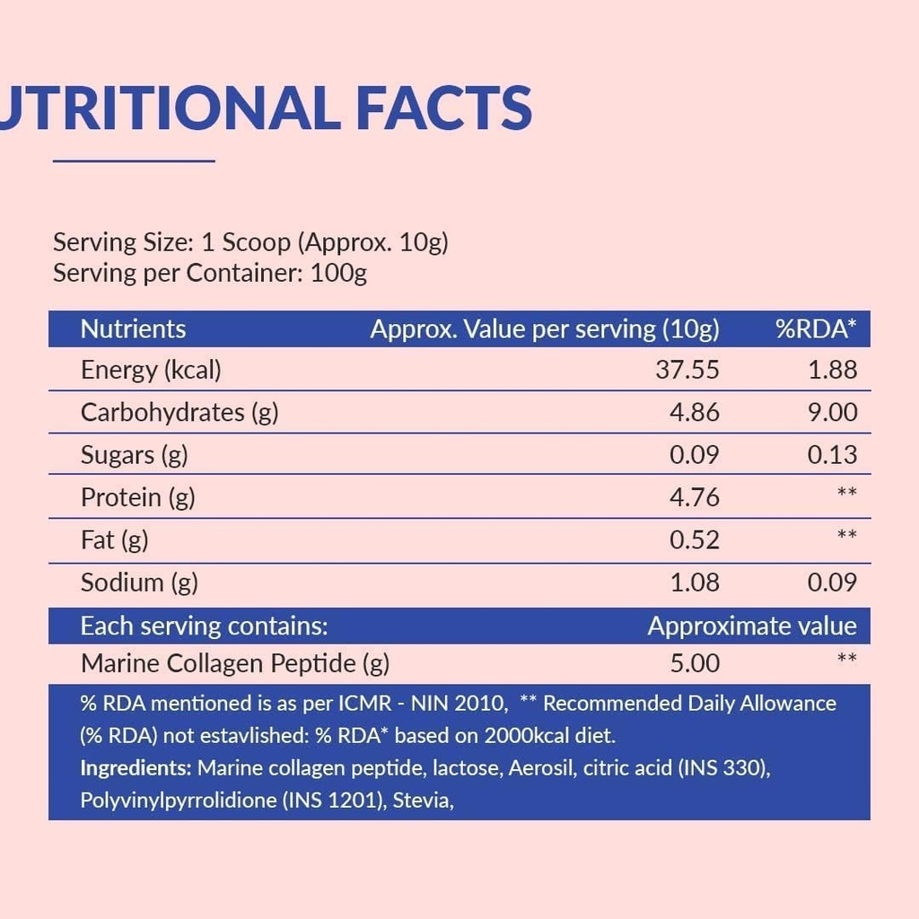 Collagen Marino for Women & Men- Pure Hydrolyzed Marine Collagen Powder for Skin,Hair, Nails & nivelet