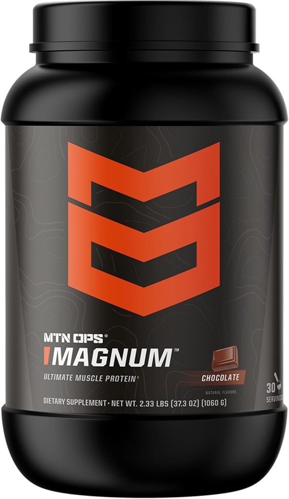 MTN OPS Magnum Chocolate Proteine Powder, 23g de Whey Izolate Proteine & Milk Proteine cu BCAAs, Zero Sugar & Gluten Free 30-Serving Tub