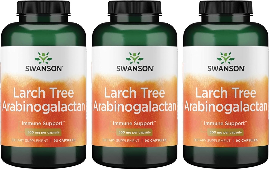 Swanson Ultra Larch Tree Arabingactan 500 mg 90 Caps 3 Pack