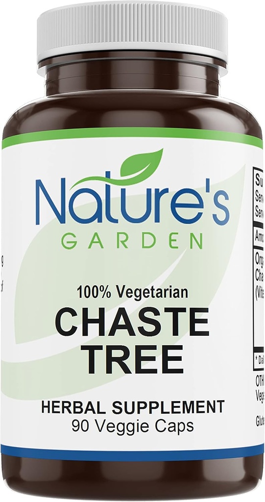 NATURE'S GARDEN ESSENTIALS Chaste Tree - 90 Veggie Caps ilə 400mg Organic Chasteberry