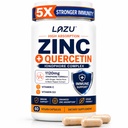 Lazu Zinc Supplements 5X Stronger Immunity, Quercetin, VIT C & D3, 60 Count