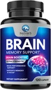 Brain Memory supplement - 3X Strength Nootropics for Concentration, Clarity & Focus Support - Brain Health Cognitive Vitamins with Bacopa, Phosphatidylserine " DMAE, Brain Booster Pills, 120 Capsules