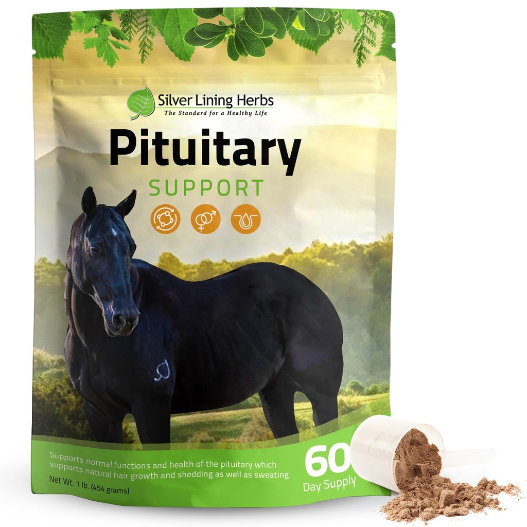 Horse Pituitary Gland Supplements - 1 lb | Pituitary Gland Supplements for Horses, Barberry, Burdock & Kelp, Shedding, Coat & Metabolism Support, 1 lb, Made in USA