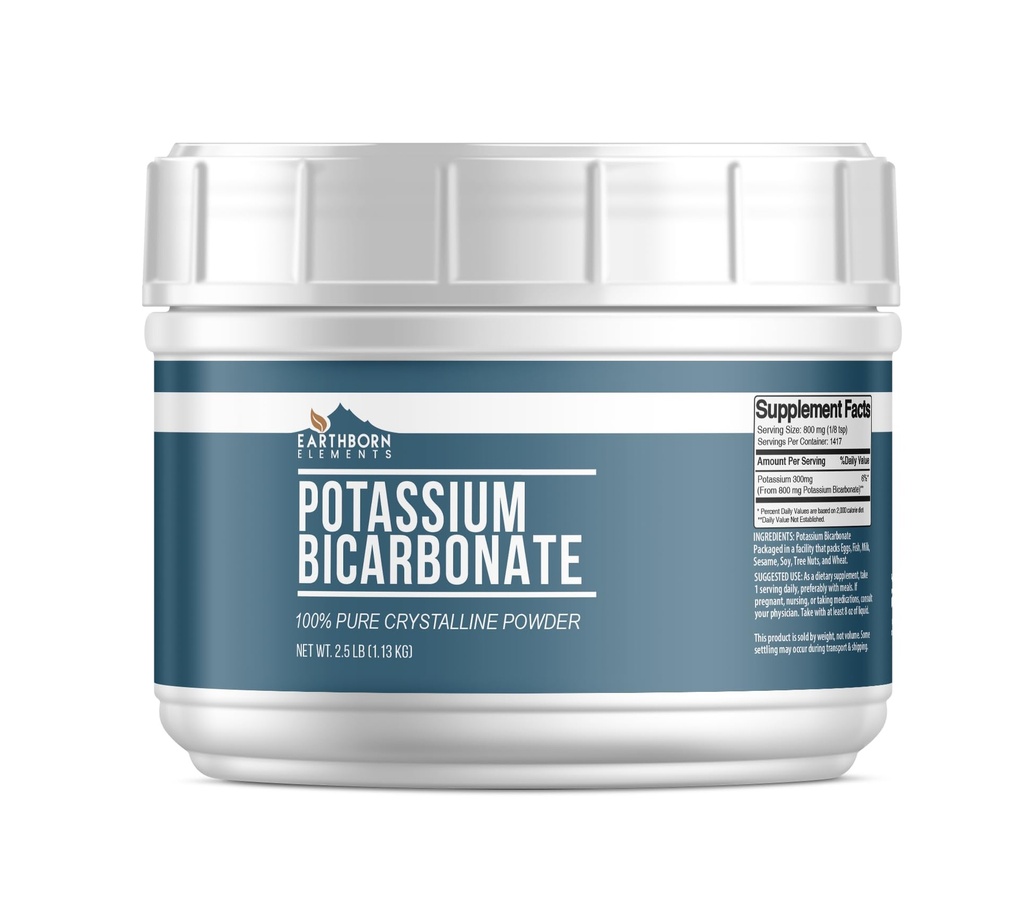 Earthborn Elements Potassium Bicarbonate (2.5 lb), Mess-Free Tub, Pure & Undiluted