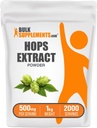 BulkSupplements.com Hops Extract pulbere - Supliment vegetal, Sursa de flori Hops - Gluten gratuit, 500 mg pe servire, 1 kg (2,2 lbs) (Pachet de 1)