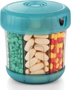 Extra Large Supplement Organizer dengan XL 7 Large Comments, TPU Soft Lid Easy to Load and to Use Pill Dispenser, 1 Month Jumbo Vitamin Hoder Medicine Storage