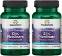 Swanson Premium Brand Extra Putere din zinc Picolinat - Forma preferată de organism Capsulele de sănătate imună - 50 mg pe capsulă - 60 capsule, ambalaj cu 2 capsule
