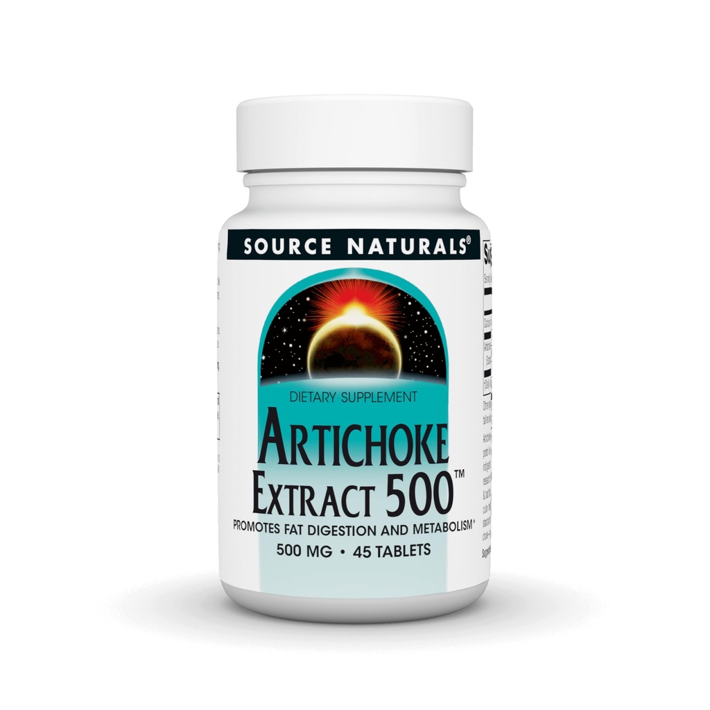 Source Naturals Artichoke Extract 500 - Promotes Fat Digestion and Metabolism* - 500 mg - 45 Tablets