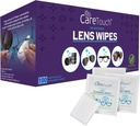 Care Touch Lens Wipes for Eyeglasses - 100 Count Individually Wrapped Pre- Moistened Wipes, 5 x 6 Inch- Camera Lens, Sunglasses and Glasses Cleaner, Gentle and Portable for Cleaning of Optical Devices