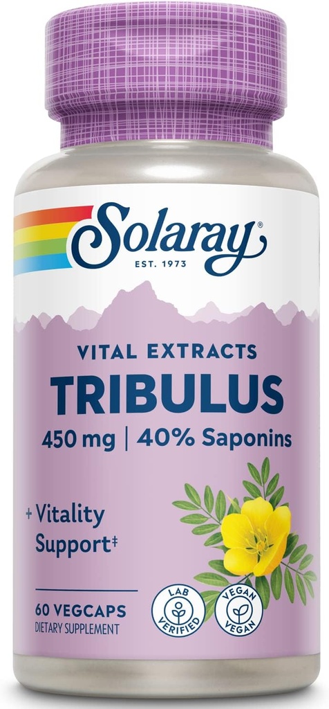 SOLARAY garantert Potens Tribulus Frukt Ekstrakt, Veg Cap (Btl-Plastic) 450mg