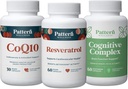 Pattern Wellness Healthy Aging Bundle - CoQ10, Resveratrol, Cognitive Complex - Promoot tijdloze gezondheid en wellness - 3-pack, all-natural, vegan-friendly formules