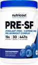 Nutricot Stimulant Free Pre- Workout, 30 phục vụ (Blue Raspberry) - Caffeine Free, Non-GMO, Gluten Free