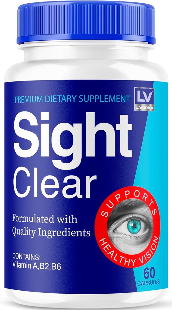 LIVORKA Sight Clear Pills, Sight Clear Support Eye Supplement, SightClear 20/20 Vision Vitamins Bewertungen Erweiterte Formel, 60 Kapseln für 1 Monat