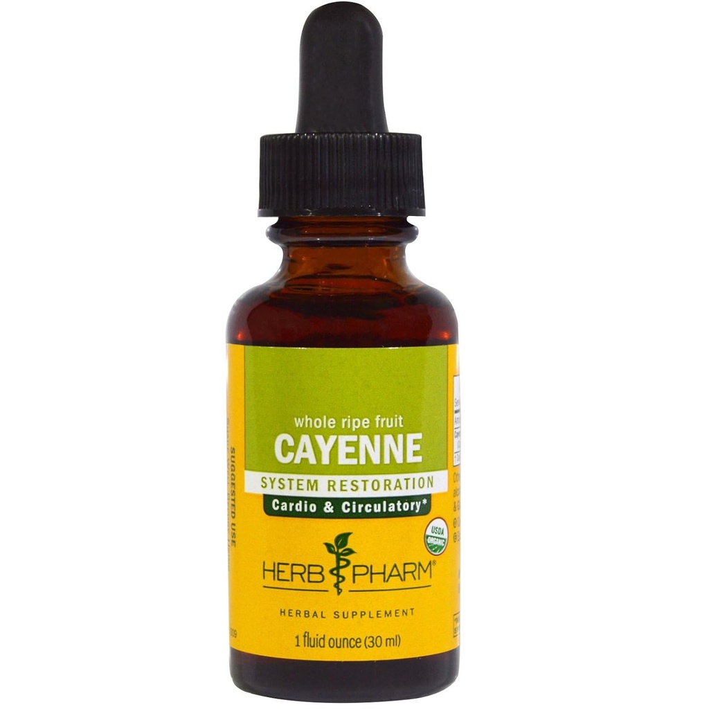 HERB PHARM Organic Cayenne Extract, 1 FZ