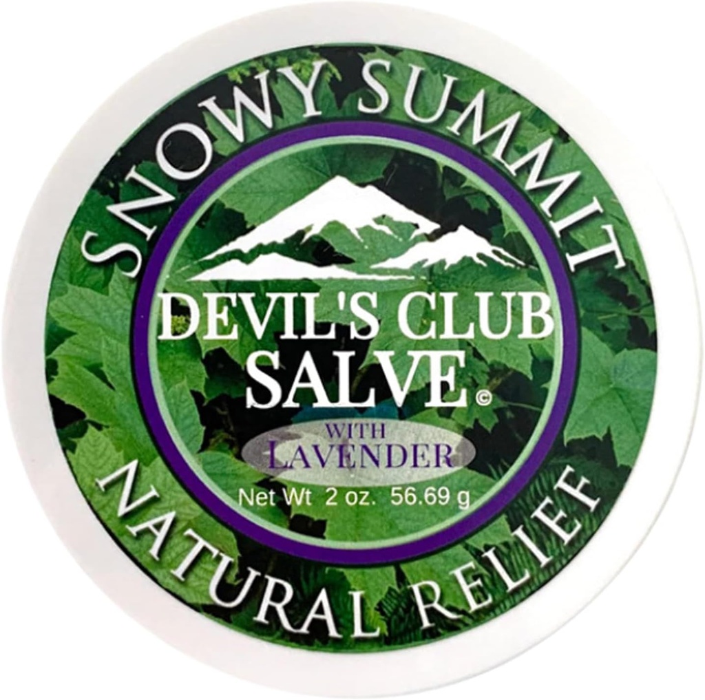 Snowy Summit Alaska Devil's Club Lavender Salve - Handmade Skin Care Ointment with Lavender - Natural Muscle Rub with Premium, Responsibly Sourced Plant Materials - Made in USA - 2 oz