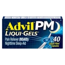 Advil PM Liqui-Gels Pain Reliever and Nighttime Sleep Aid, Pain Medicine with Ibuprofen for Pain Relief and Diphenhydramine HCL for a Sleep Aid - 40 Liquid Filled Capsules - Back to College